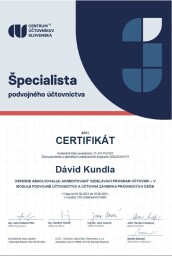 Certifikát Podvojného účtovníctva